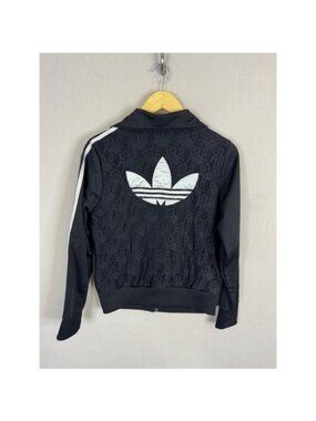 Adidas Originals Black Lace Back Trefoil Track Jacket M30461 Womens Medium